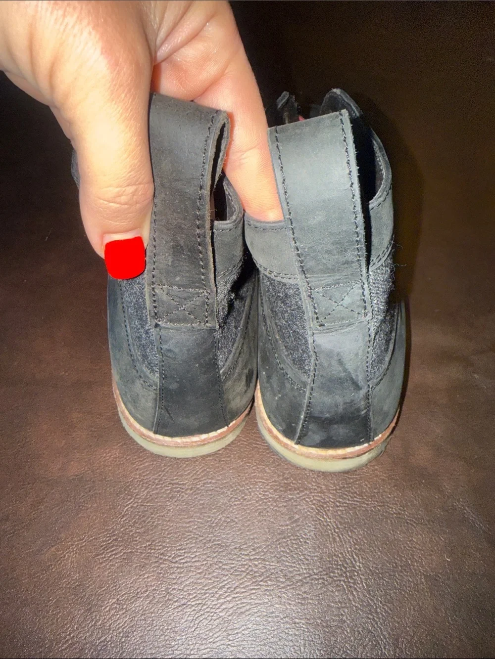 Ben Sherman Black Suede Chukka Boots with Red Laces